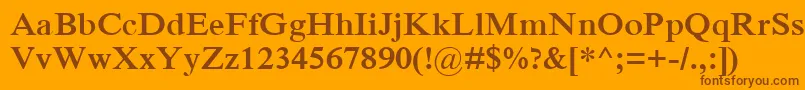 Weitere Informationen zur IskoolapotaBold-Schriftart IskoolapotaBold-Schriftart – Braune Schriften auf orangefarbenem Hintergrund