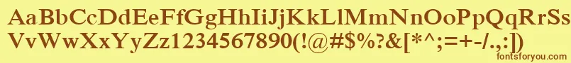 IskoolapotaBold Font – Brown Fonts on Yellow Background