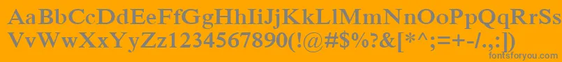 IskoolapotaBold-Schriftart – Graue Schriften auf orangefarbenem Hintergrund