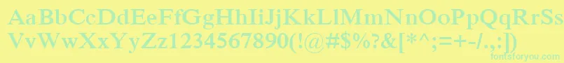 IskoolapotaBold Font – Green Fonts on Yellow Background