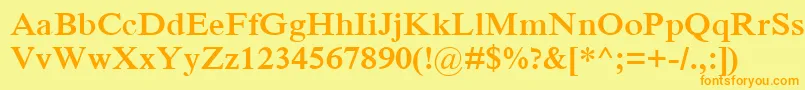 IskoolapotaBold Font – Orange Fonts on Yellow Background