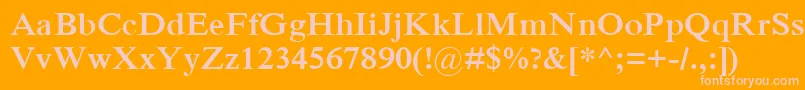 IskoolapotaBold Font – Pink Fonts on Orange Background