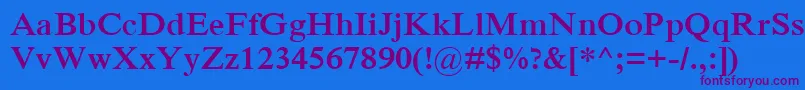 IskoolapotaBold Font – Purple Fonts on Blue Background