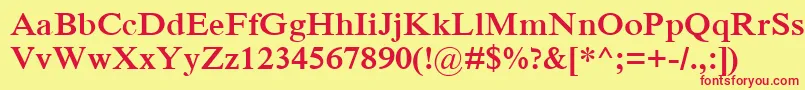 IskoolapotaBold Font – Red Fonts on Yellow Background