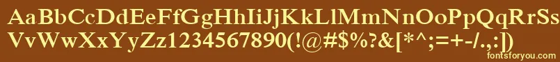 IskoolapotaBold Font – Yellow Fonts on Brown Background