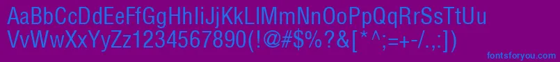 HelveticaLtCondensedMedium-Schriftart – Blaue Schriften auf violettem Hintergrund