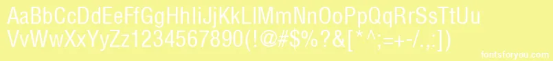 HelveticaLtCondensedMedium Font – White Fonts on Yellow Background
