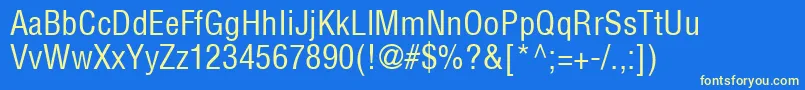 HelveticaLtCondensedMedium Font – Yellow Fonts on Blue Background