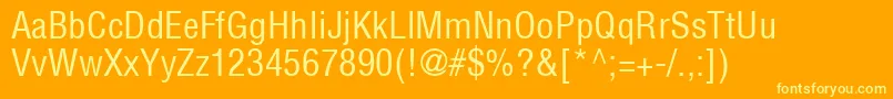 HelveticaLtCondensedMedium Font – Yellow Fonts on Orange Background