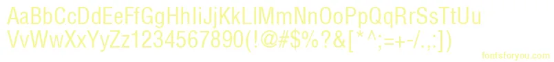 HelveticaLtCondensedMedium-Schriftart – Gelbe Schriften auf weißem Hintergrund