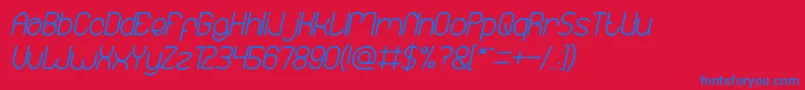 EssentialArrangementBoldItalic Font – Blue Fonts on Red Background