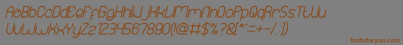 Подробнее о шрифте EssentialArrangementBoldItalic Шрифт EssentialArrangementBoldItalic – коричневые шрифты на сером фоне