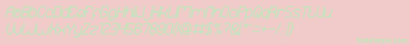 EssentialArrangementBoldItalic Font – Green Fonts on Pink Background