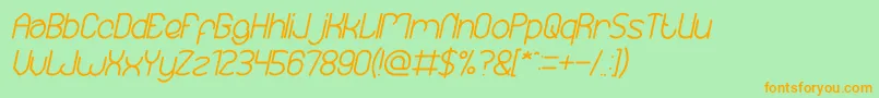 EssentialArrangementBoldItalic Font – Orange Fonts on Green Background