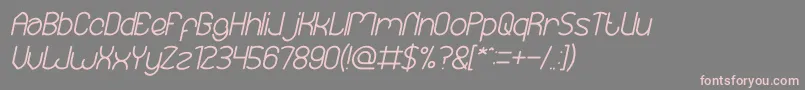 フォントEssentialArrangementBoldItalic – 灰色の背景にピンクのフォント