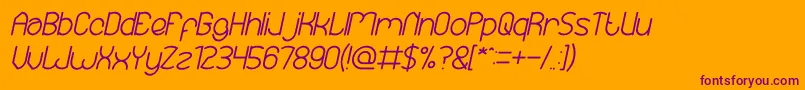 EssentialArrangementBoldItalic Font – Purple Fonts on Orange Background