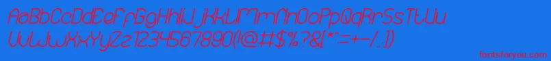 EssentialArrangementBoldItalic Font – Red Fonts on Blue Background