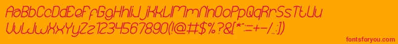 EssentialArrangementBoldItalic Font – Red Fonts on Orange Background