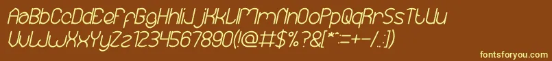 EssentialArrangementBoldItalic Font – Yellow Fonts on Brown Background