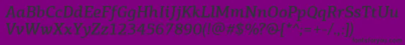 PfagoraslabproMediumitalic Font – Black Fonts on Purple Background