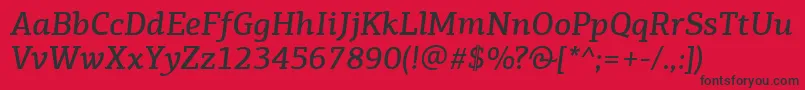 PfagoraslabproMediumitalic Font – Black Fonts on Red Background