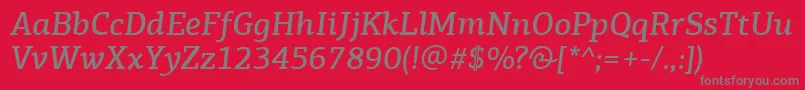 PfagoraslabproMediumitalic Font – Gray Fonts on Red Background