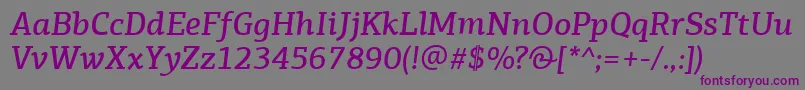 PfagoraslabproMediumitalic Font – Purple Fonts on Gray Background