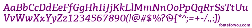 PfagoraslabproMediumitalic Font – Purple Fonts on White Background