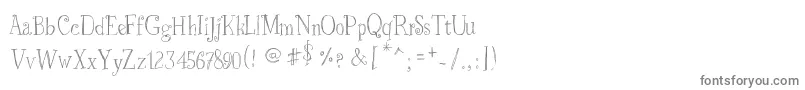 JustSkinny-fontti – harmaat kirjasimet valkoisella taustalla