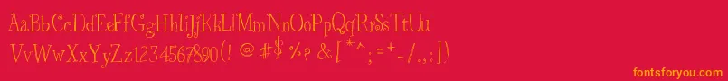 JustSkinny Font – Orange Fonts on Red Background