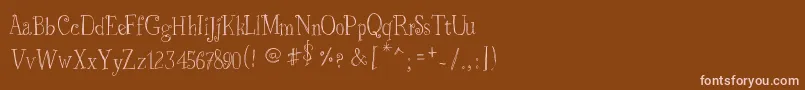 Weitere Informationen zur JustSkinny-Schriftart JustSkinny-Schriftart – Rosa Schriften auf braunem Hintergrund