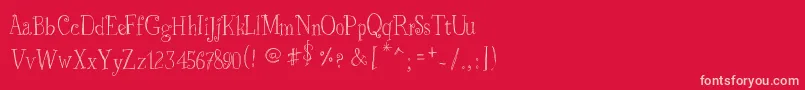 JustSkinny Font – Pink Fonts on Red Background