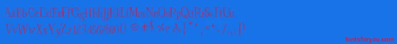 JustSkinny Font – Red Fonts on Blue Background