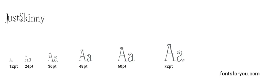 Größen der Schriftart JustSkinny