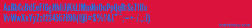 GazetaSansSerifPlain-Schriftart – Blaue Schriften auf rotem Hintergrund
