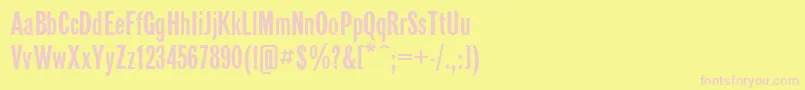 フォントGazetaSansSerifPlain – ピンクのフォント、黄色の背景