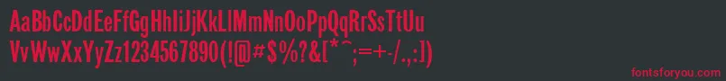 GazetaSansSerifPlain Font – Red Fonts on Black Background
