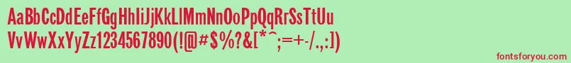 フォントGazetaSansSerifPlain – 赤い文字の緑の背景