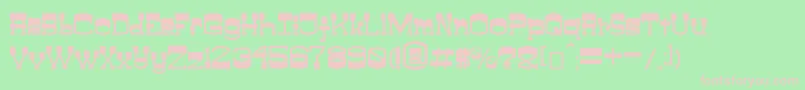 ClayfeetV0.0.1-fontti – vaaleanpunaiset fontit vihreällä taustalla