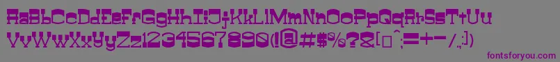 フォントClayfeetV0.0.1 – 紫色のフォント、灰色の背景