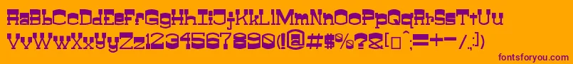 ClayfeetV0.0.1-Schriftart – Violette Schriften auf orangefarbenem Hintergrund