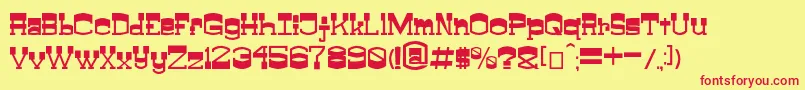 フォントClayfeetV0.0.1 – 赤い文字の黄色い背景
