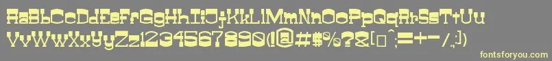 ClayfeetV0.0.1-Schriftart – Gelbe Schriften auf grauem Hintergrund
