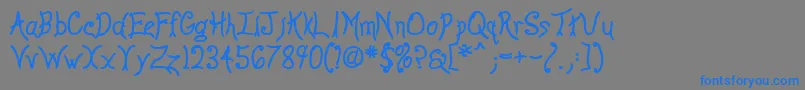 フォントAnywb – 灰色の背景に青い文字