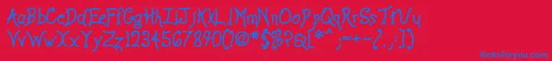 Anywb Font – Blue Fonts on Red Background