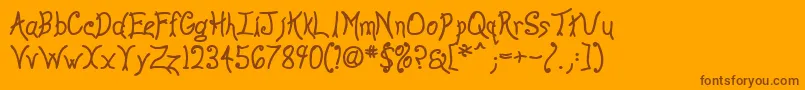Anywb Font – Brown Fonts on Orange Background