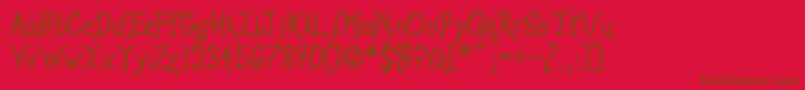 Anywb-Schriftart – Braune Schriften auf rotem Hintergrund