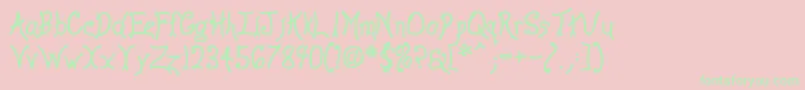 Anywb Font – Green Fonts on Pink Background