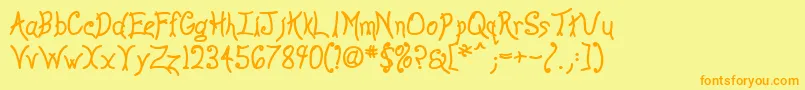 Anywb Font – Orange Fonts on Yellow Background