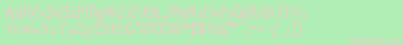 フォントAnywb – 緑の背景にピンクのフォント